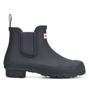 HUNTER Women's Original Chelsea Boots Size 8 US Navy Blue Rubber Pull-On Ankle